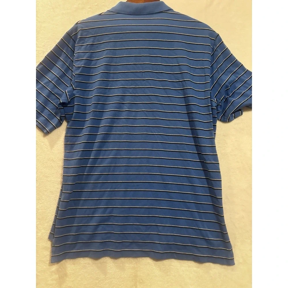 Ralph Lauren Polo Men's Med‎ Shoal Creek Golf Shirt Blue Striped Short Sleeve